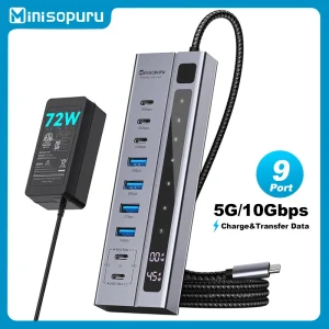 USB C Hub with 72W Power Adapter